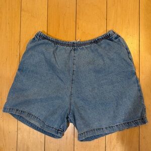 Los Angeles Apparel Light Blue Denim Elastic-Waist Women's Shorts
